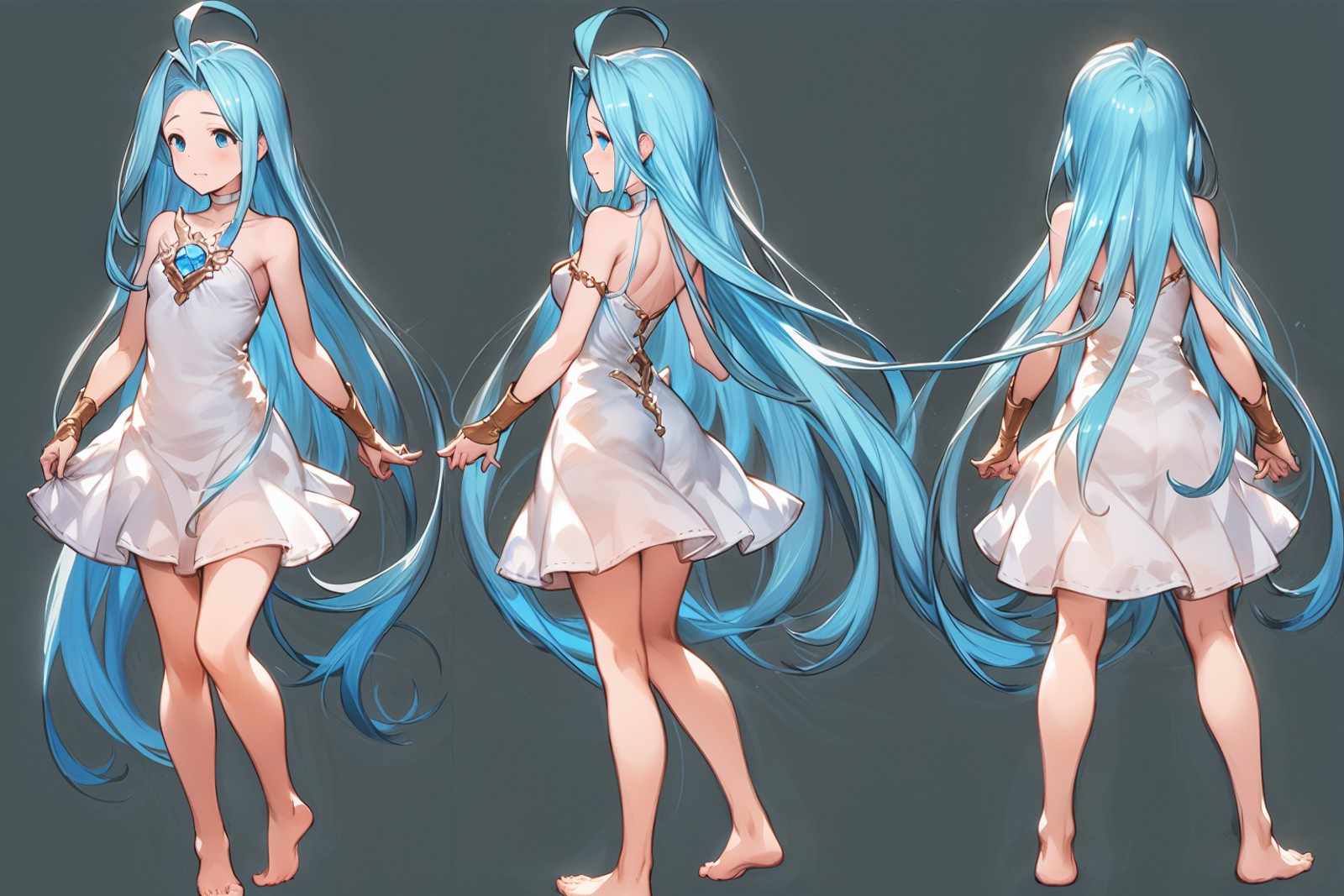 masterpiece, highly detailed, (multi angle:1.1), front, profile, from back, reference sheet, full body, girl, <lora:lyria_...